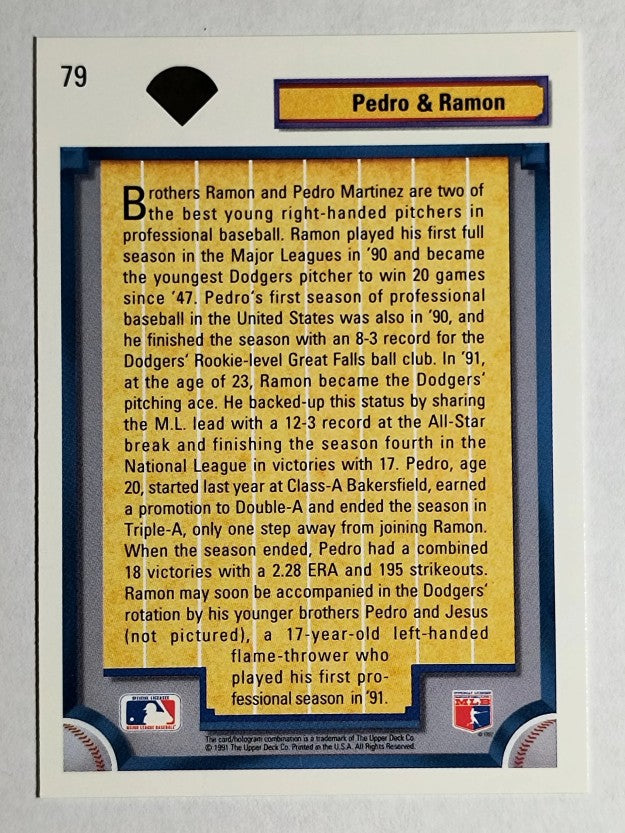 1992 Upper Deck #79 Pedro Martinez/Ramon Martinez