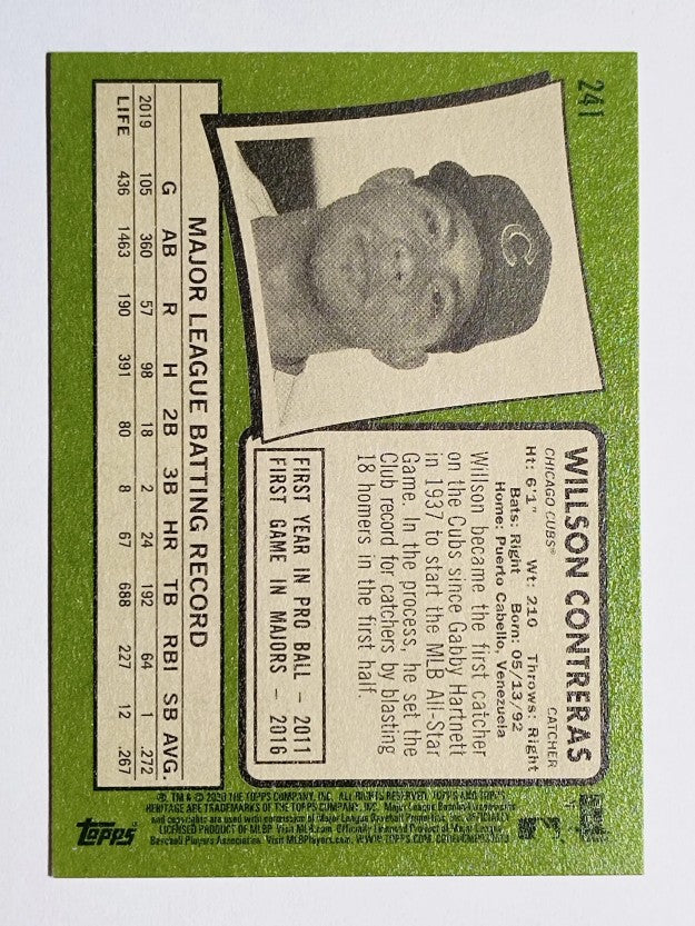 2020 Topps Heritage #241 Willson Contreras