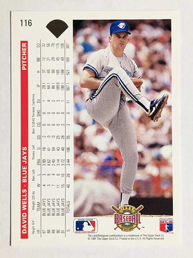 1992 Upper Deck #116 David Wells