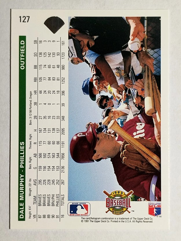 1992 Upper Deck #127 Dale Murphy