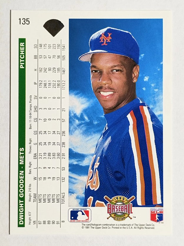 1992 Upper Deck #135 Dwight Gooden