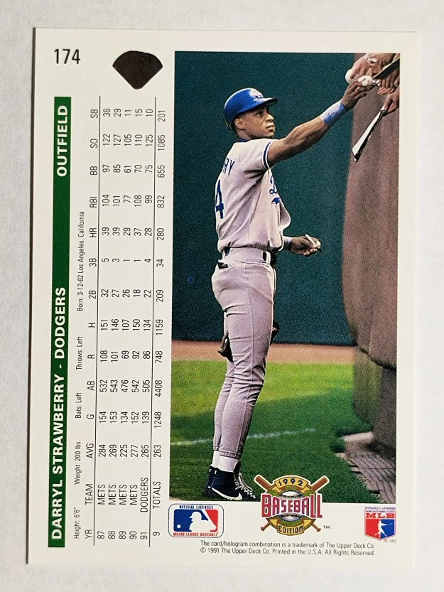 1992 Upper Deck #174 Darryl Strawberry
