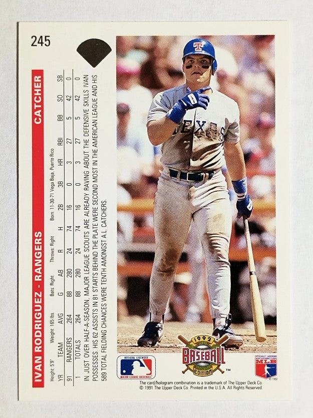 1992 Upper Deck #245 Ivan Rodriguez