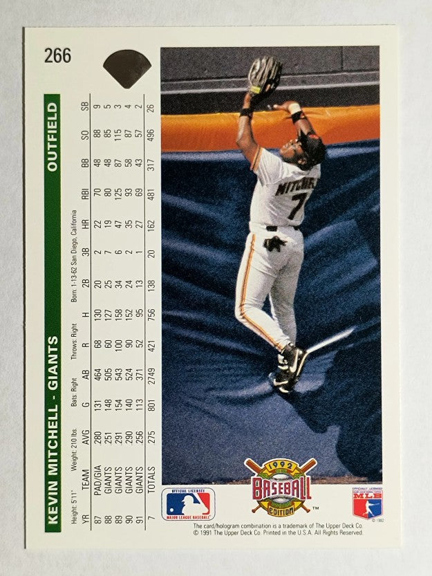 1992 Upper Deck #266 Kevin Mitchell