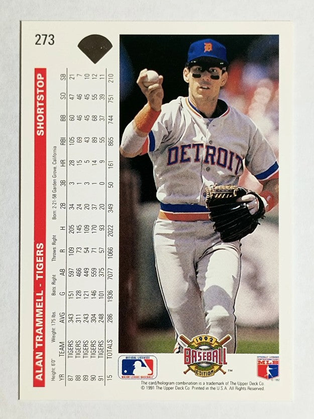 1992 Upper Deck #273 Alan Trammell