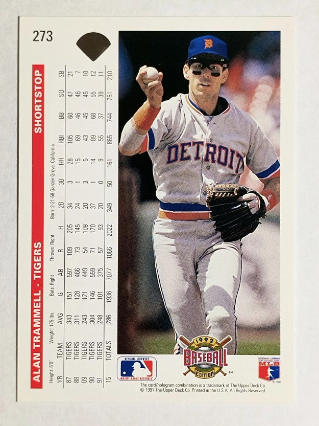 1992 Upper Deck #273 Alan Trammell