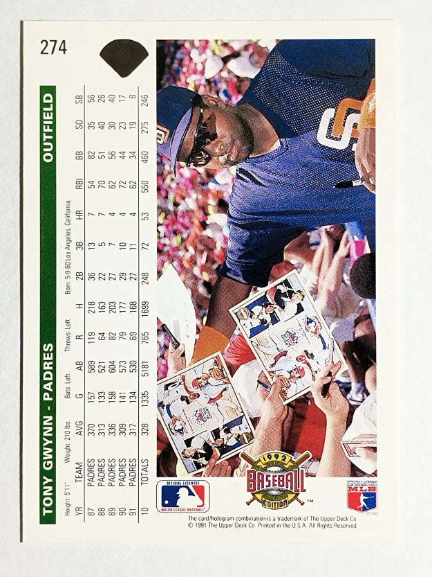 1992 Upper Deck #274 Tony Gwynn