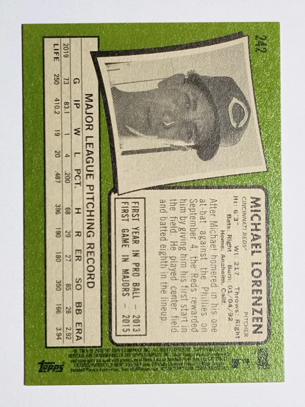 2020 Topps Heritage #242 Michael Lorenzen