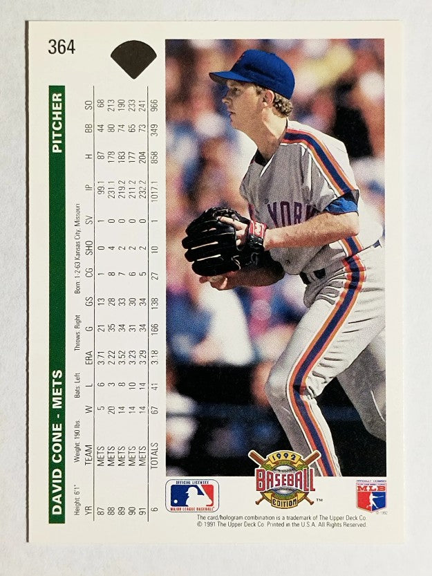 1992 Upper Deck #364 David Cone