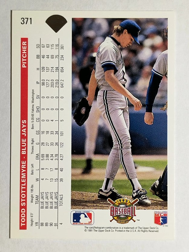 1992 Upper Deck #371 Todd Stottlemyre
