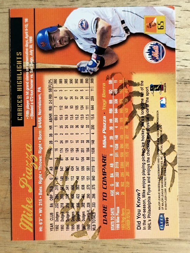 1999 Ultra #65 Mike Piazza