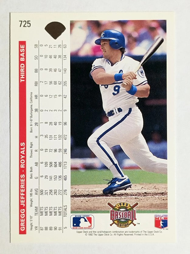 1992 Upper Deck #725 Gregg Jefferies