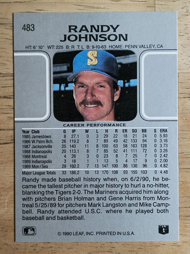 1990 Leaf #483 Randy Johnson