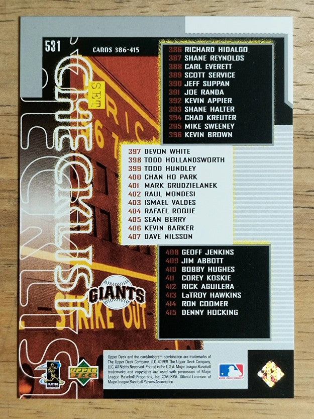 1999 Upper Deck #531 Barry Bonds SH CL