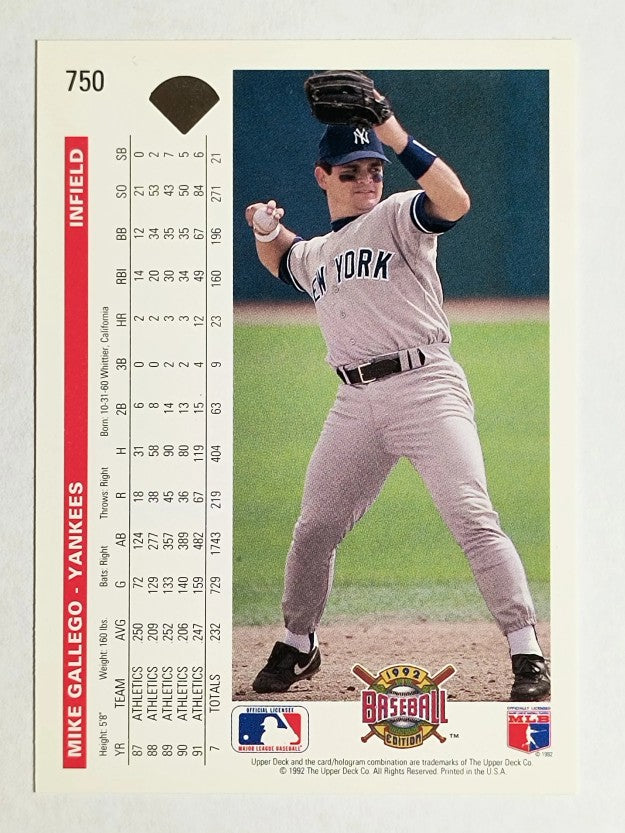 1992 Upper Deck #750 Mike Gallego