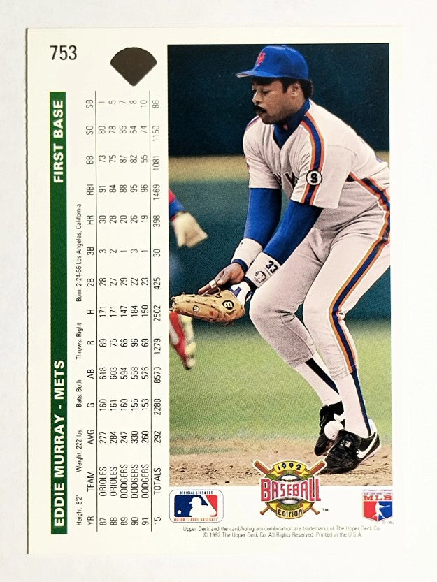 1992 Upper Deck #753 Eddie Murray