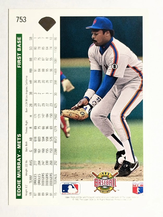 1992 Upper Deck #753 Eddie Murray