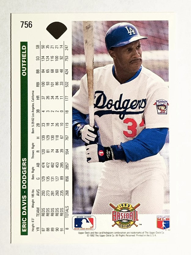1992 Upper Deck #756 Eric Davis