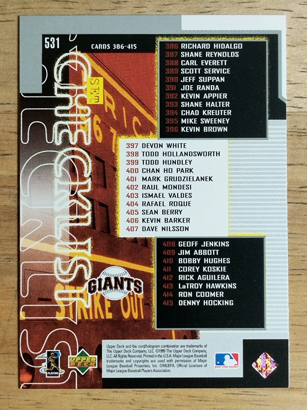 1999 Upper Deck #531 Barry Bonds SH CL