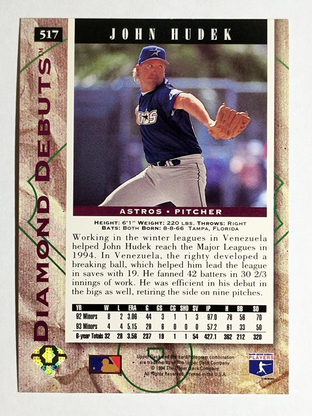 1994 Upper Deck #517 John Hudek RC