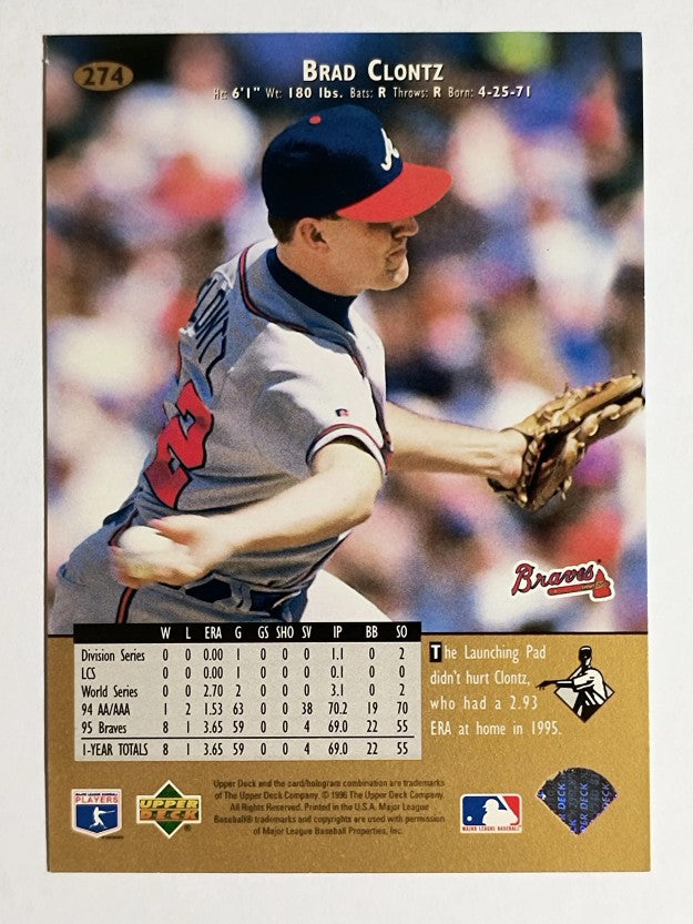 1996 Upper Deck #274 Brad Clontz