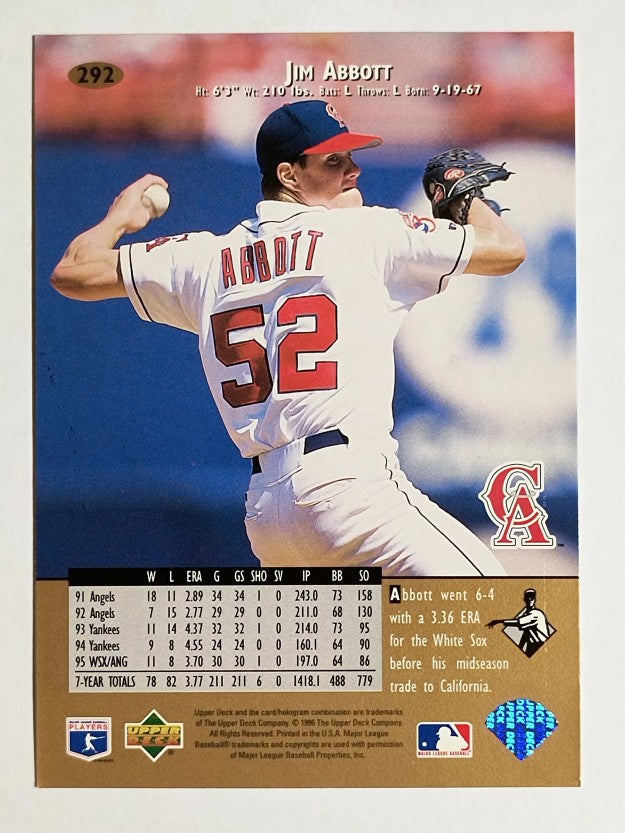 1996 Upper Deck #292 Jim Abbott