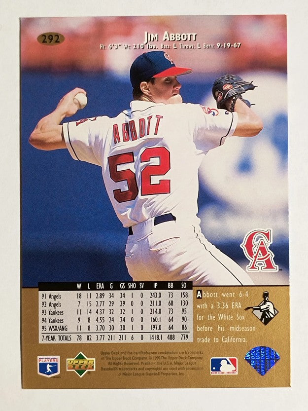 1996 Upper Deck #292 Jim Abbott