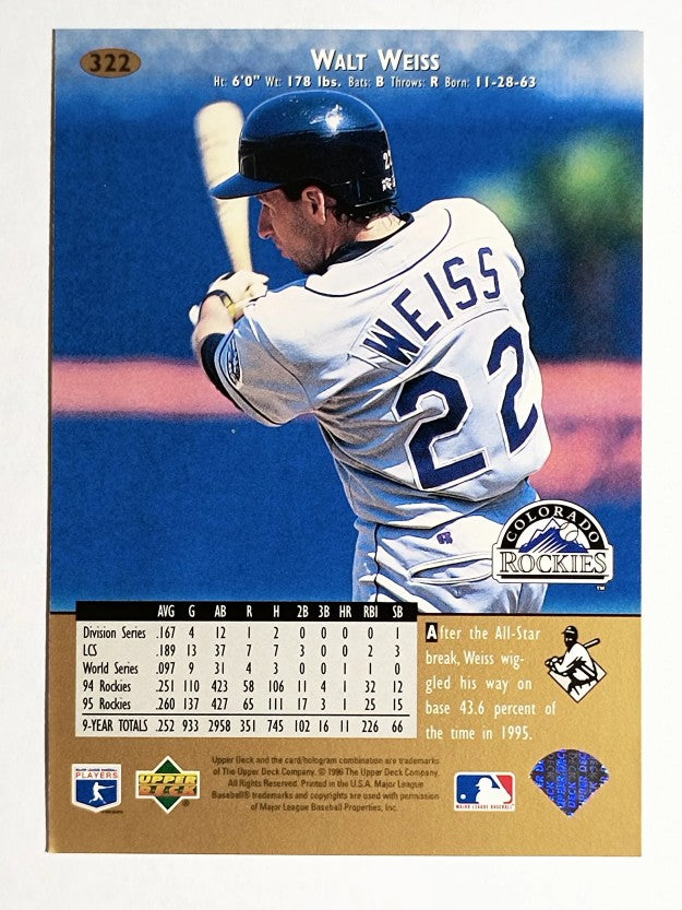 1996 Upper Deck #322 Walt Weiss