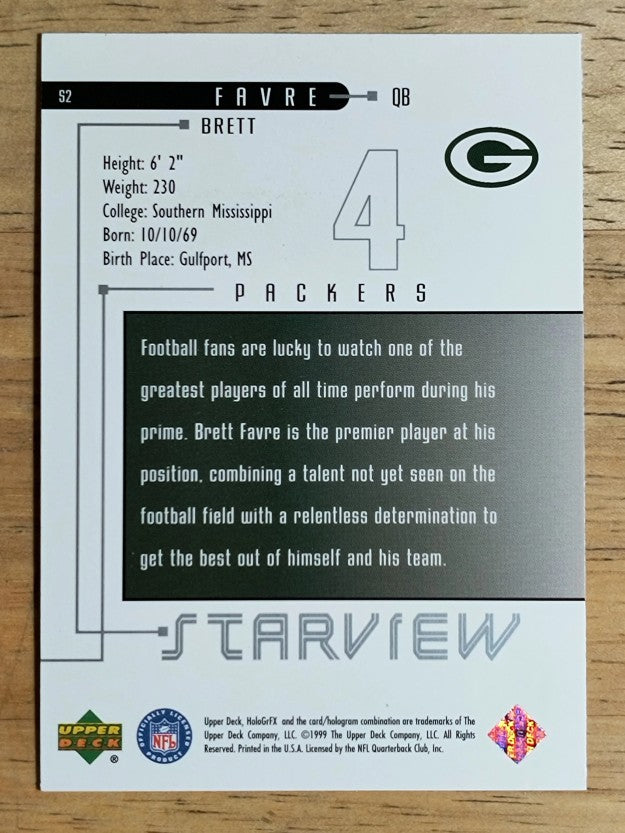 1999 Upper Deck HoloGrFX Star View #S2 Brett Favre
