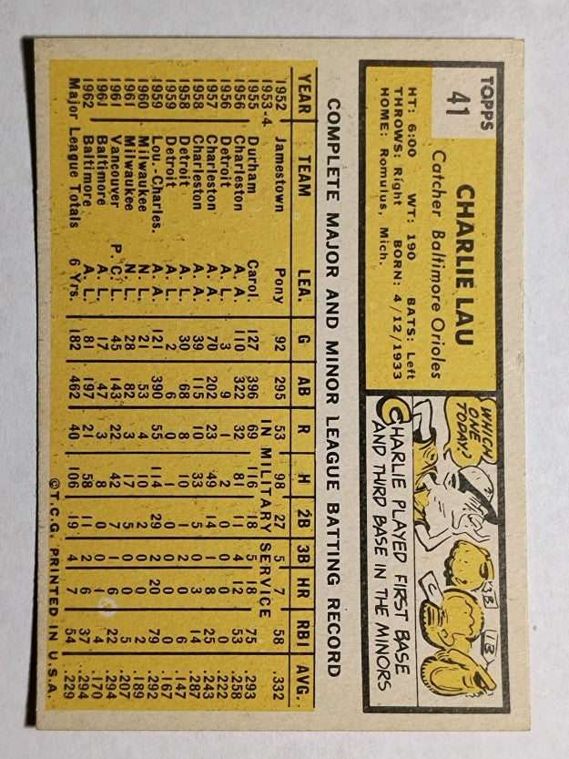 1963 Topps #41 Charley Lau (EXMT)