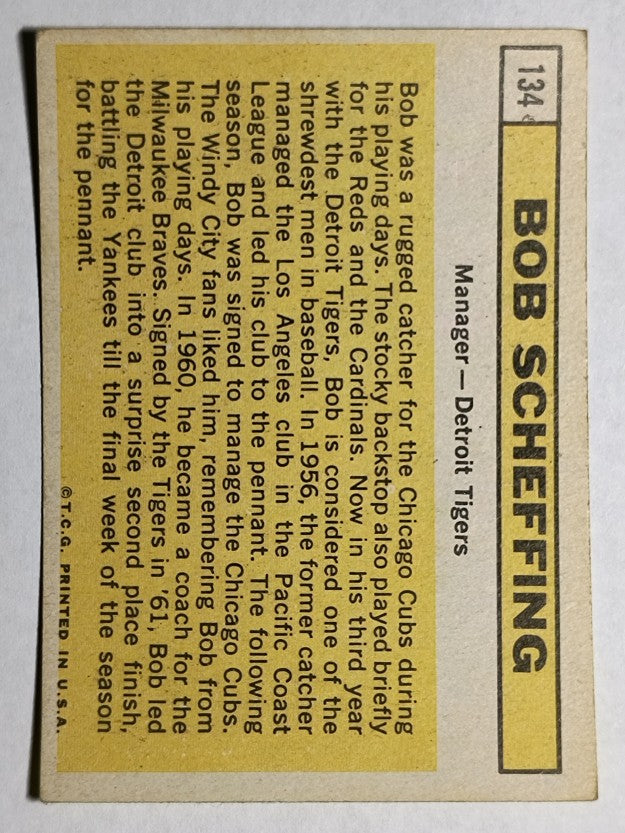 1963 Topps #134 Bob Scheffing MG (EX)