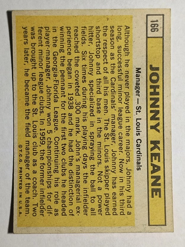 1963 Topps #166 Johnny Keane MG (EXMT)