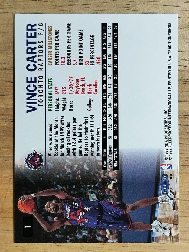 1999-00 Fleer #1 Vince Carter