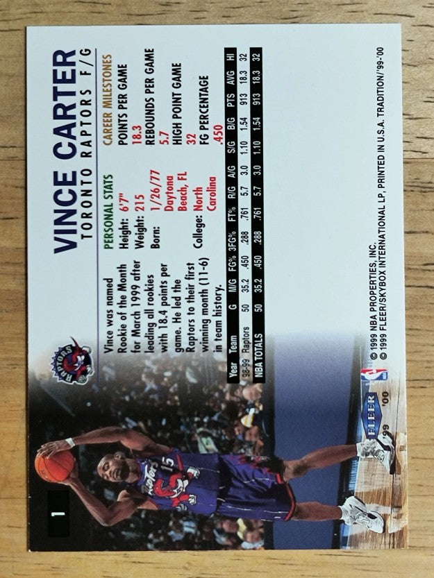 1999-00 Fleer #1 Vince Carter