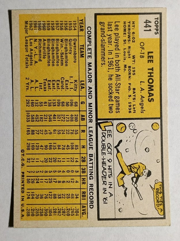 1963 Topps #441 Lee Thomas (EXMT)