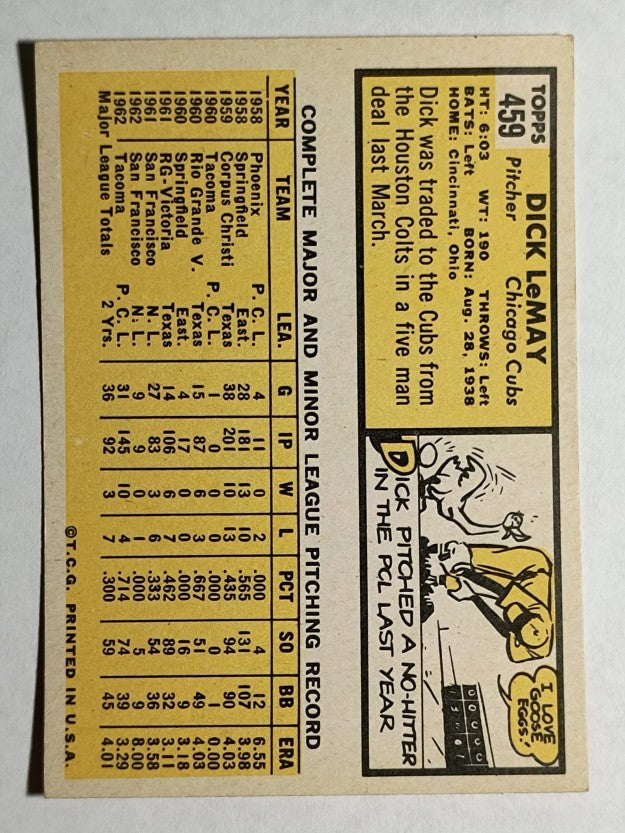 1963 Topps #459 Dick LeMay (EXMT)