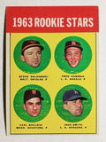 1963 Topps #496 Steve Dalkowski/Fred Newman/Jack Smith/Carl Bouldin RC (EXMT)