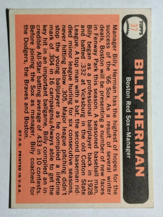 1966 Topps #37 Billy Herman MG (EXMT)