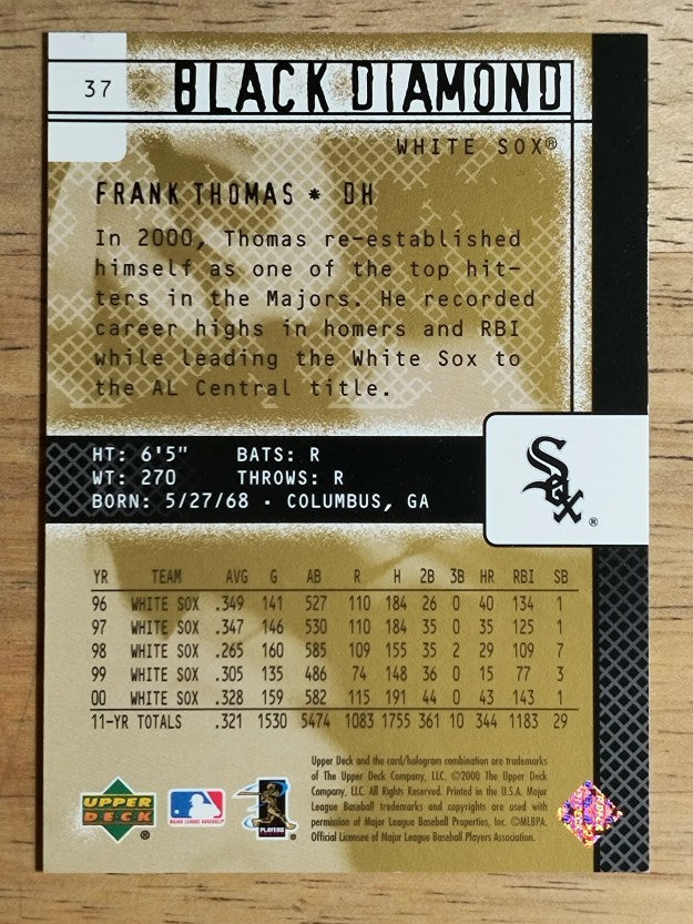 2000 Black Diamond Rookie Edition #37 Frank Thomas