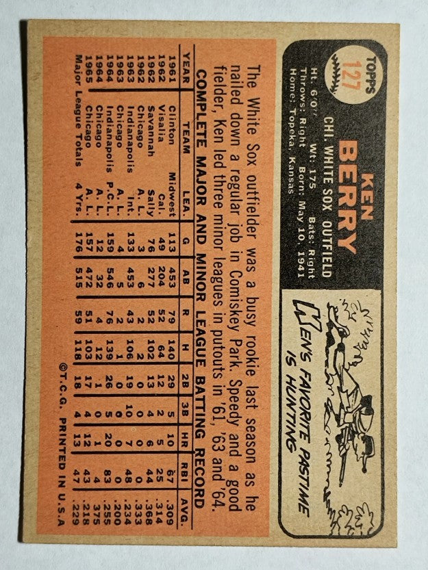 1966 Topps #127 Ken Berry (EXMT)