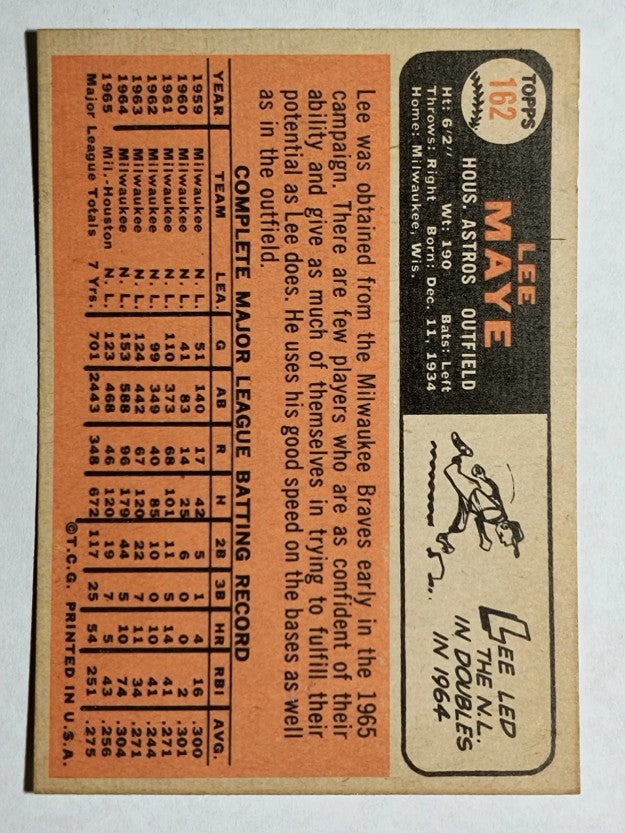 1966 Topps #162 Lee Maye (EXMT)