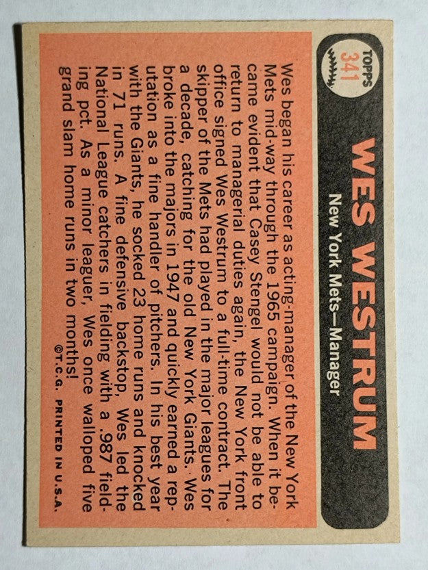 1966 Topps #341 Wes Westrum MG (EXMT)