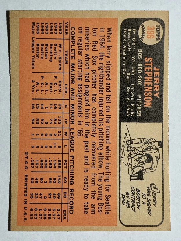 1966 Topps #396 Jerry Stephenson (EXMT)