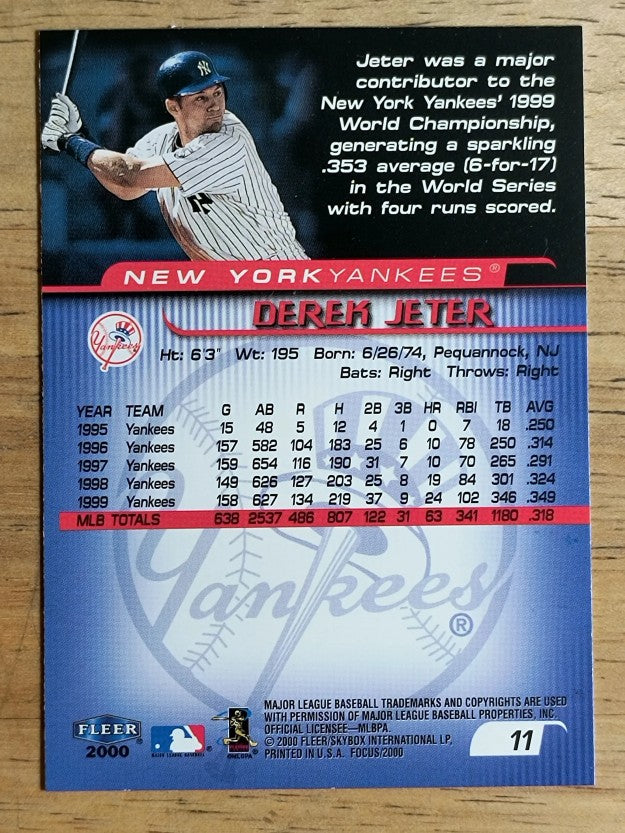 2000 Fleer Focus #11 Derek Jeter