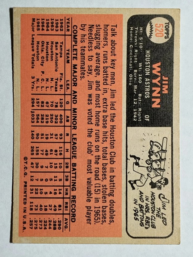 1966 Topps #520 Jim Wynn (EX)