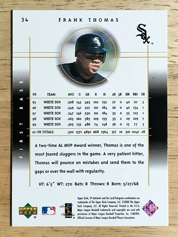 2000 SP Authentic #34 Frank Thomas