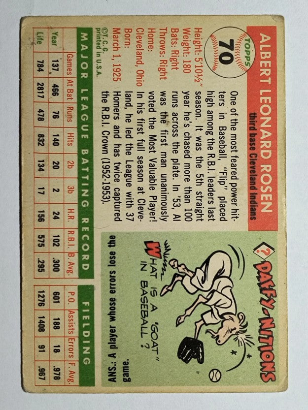 1955 Topps #70 Al Rosen (VG)