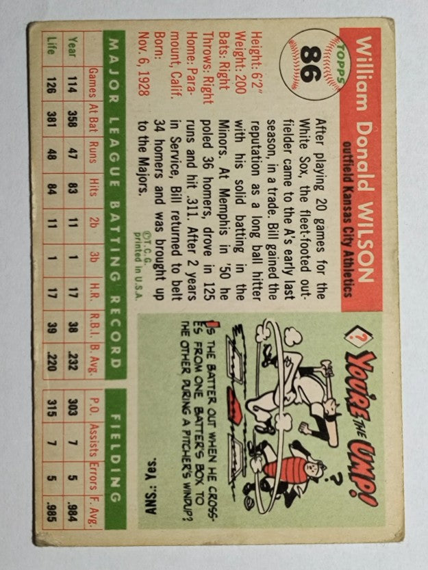 1955 Topps #86 Bill Wilson (VG)