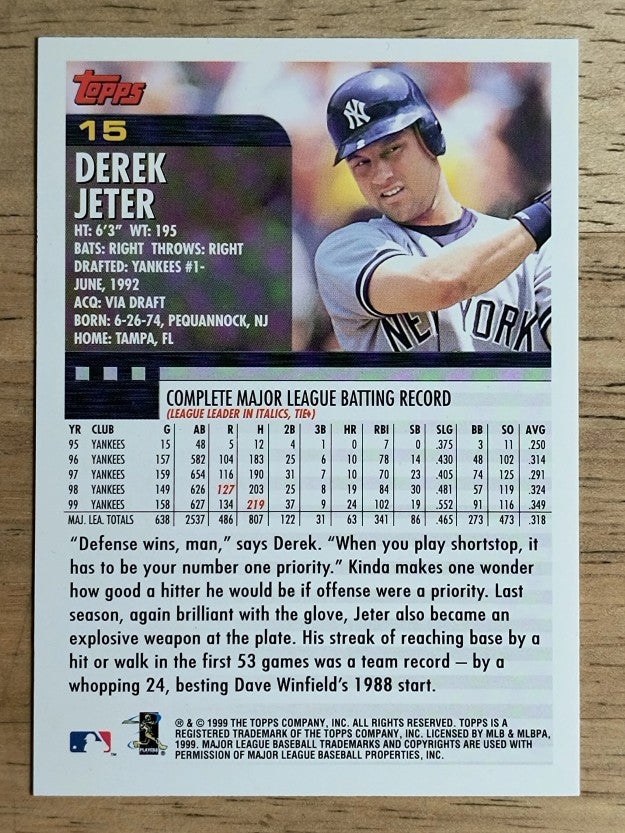 2000 Topps #15 Derek Jeter