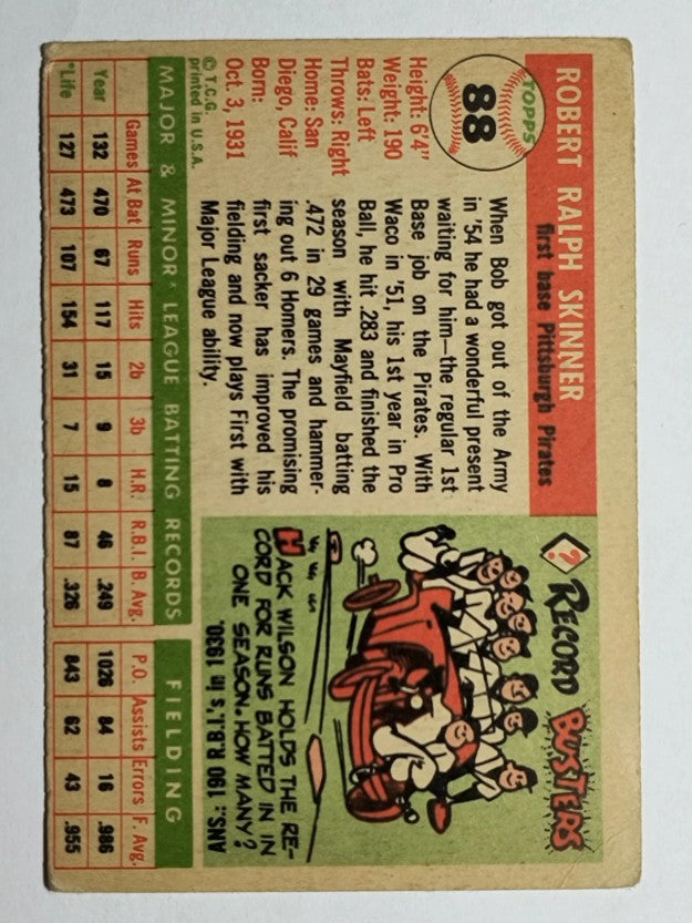 1955 Topps #88 Bob Skinner RC (VG)